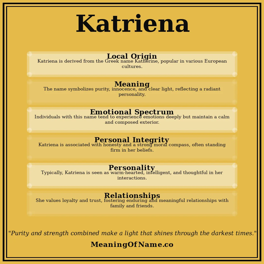 Katriena name meaning poster