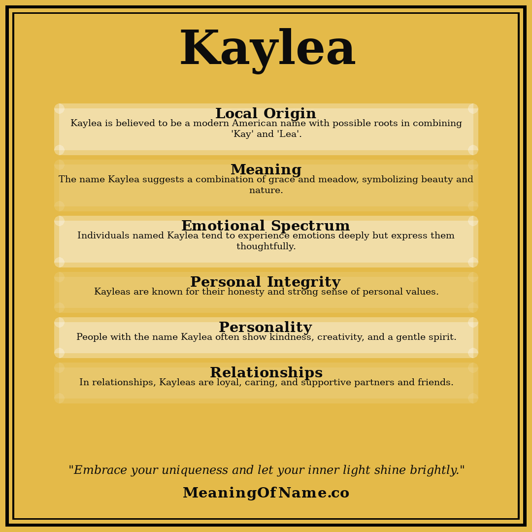 Kaylea name meaning poster