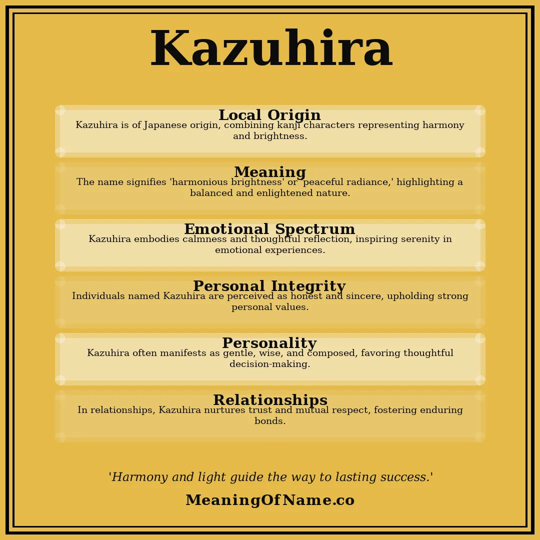 Kazuhira name meaning poster
