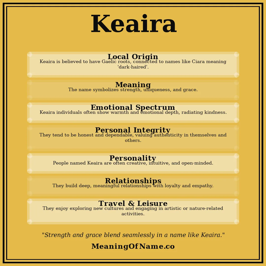 Keaira name meaning poster