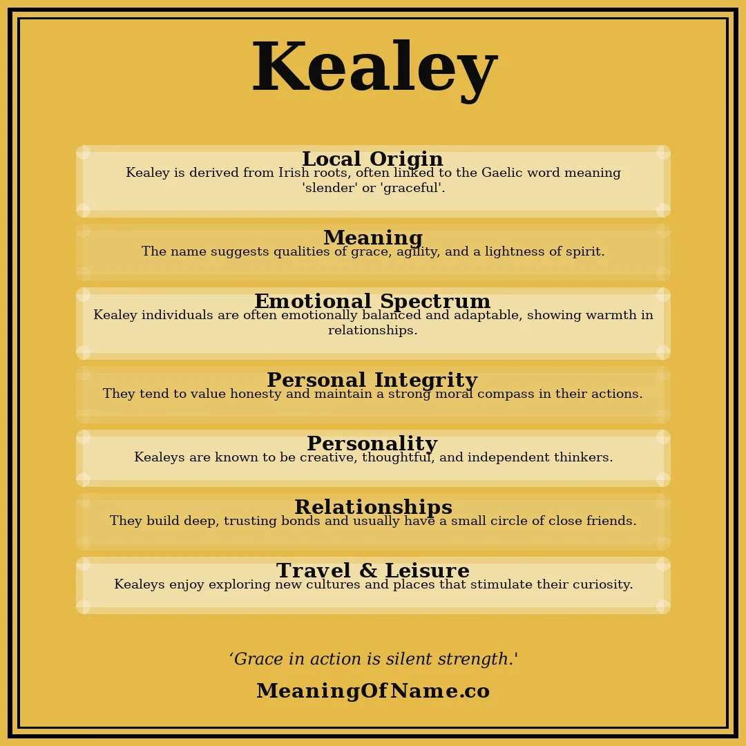 Kealey name meaning poster