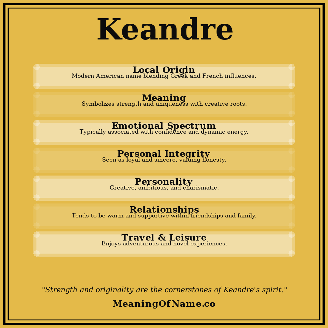 Keandre name meaning poster