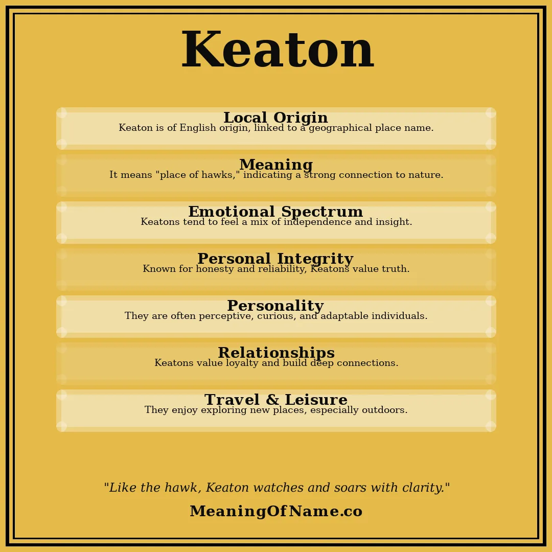 Keaton name meaning poster