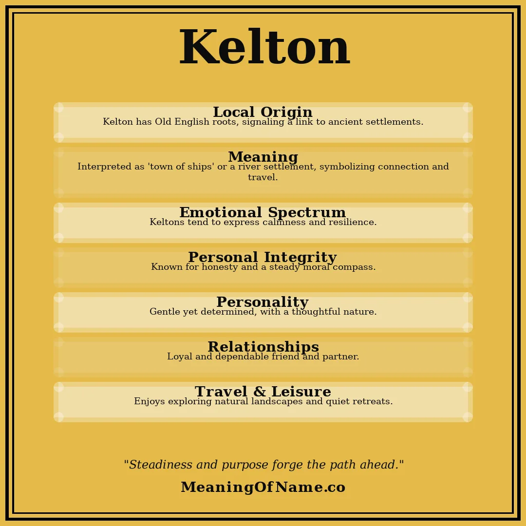 Kelton name meaning poster