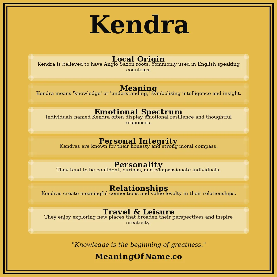 Kendra name meaning poster