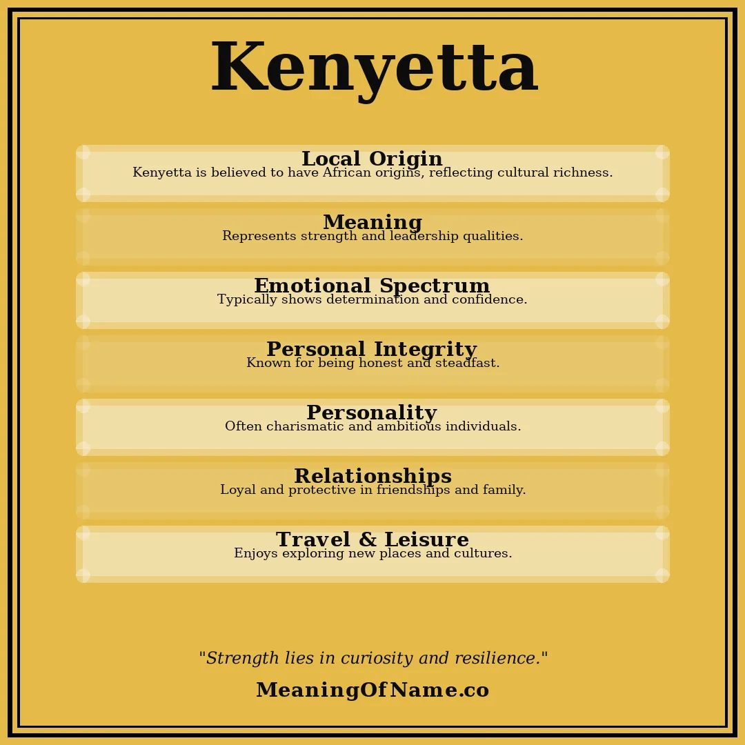 Kenyetta name meaning poster