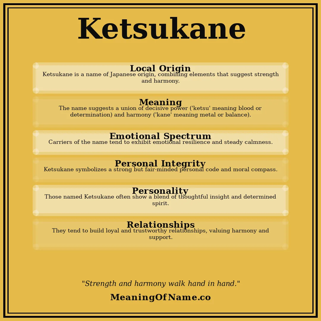 Ketsukane name meaning poster