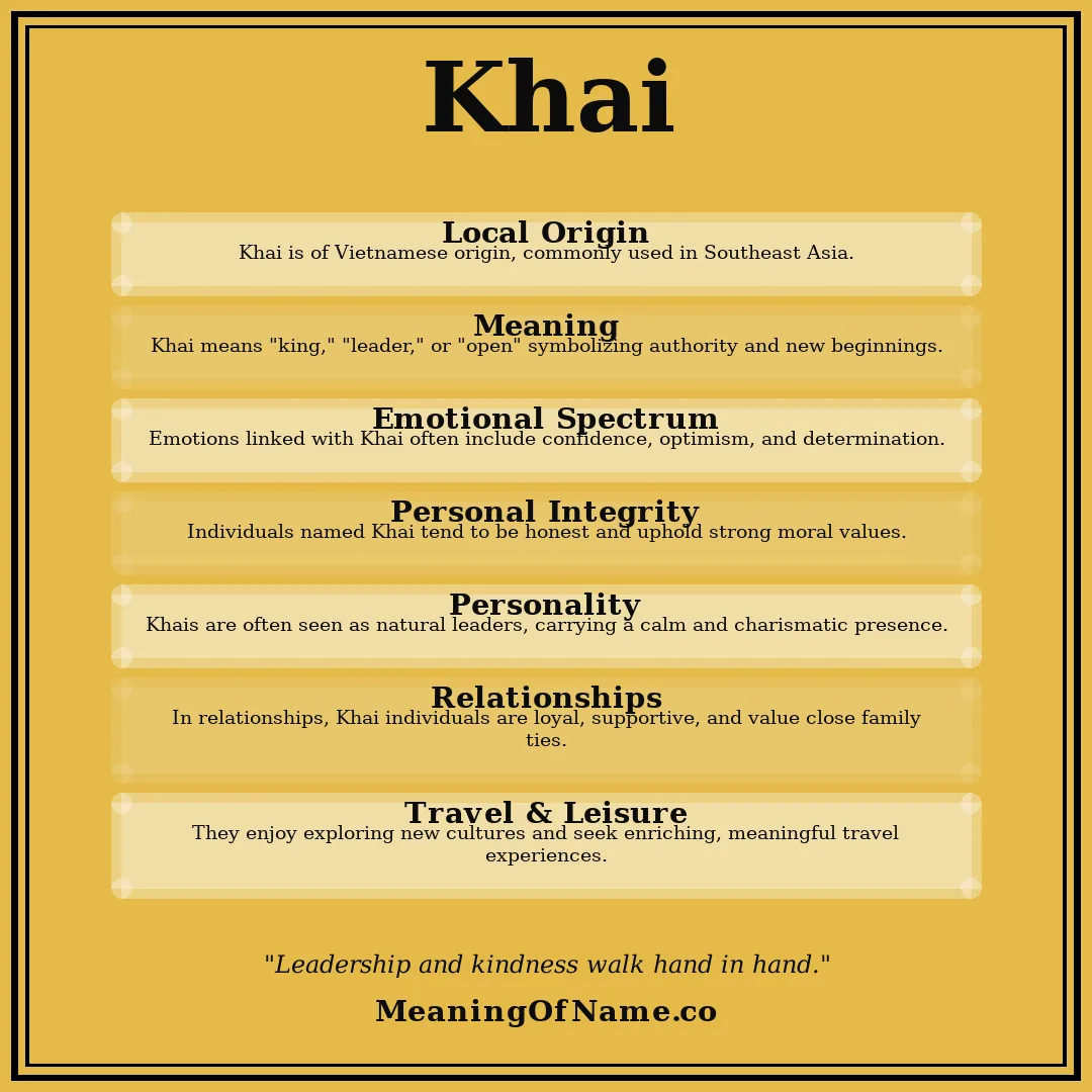 Khai name meaning poster