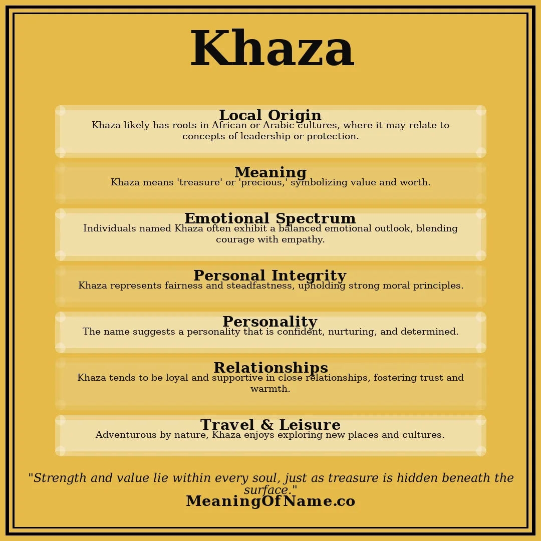 Khaza name meaning poster