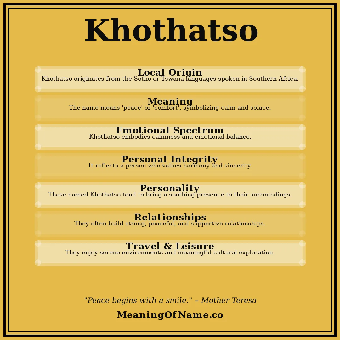 Khothatso name meaning poster