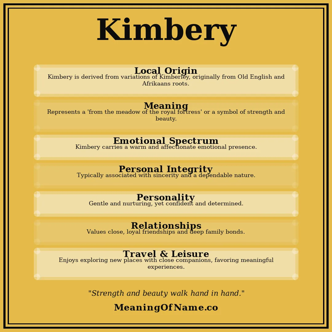 Kimbery name meaning poster