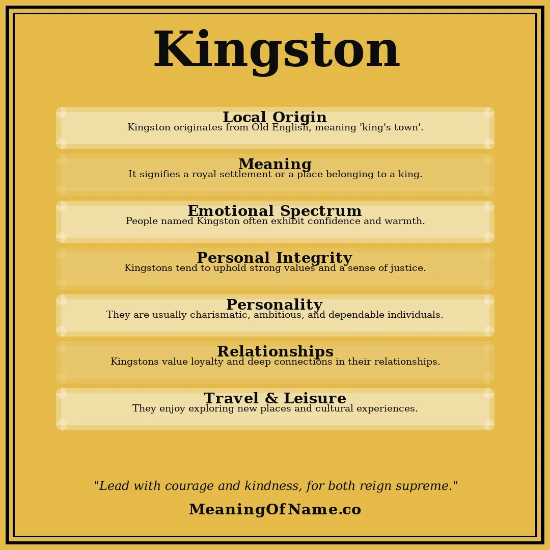Kingston name meaning poster