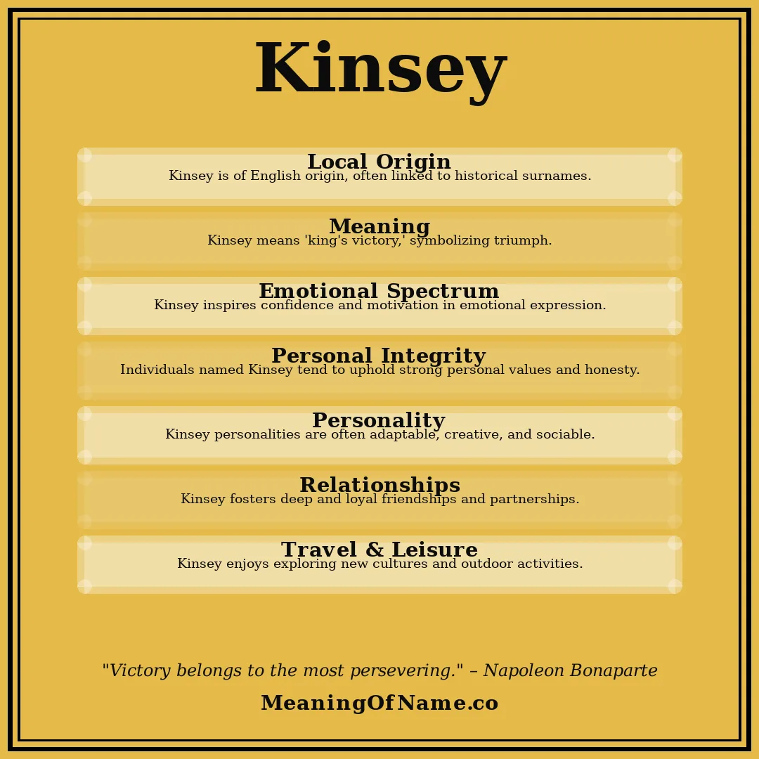 Kinsey name meaning poster
