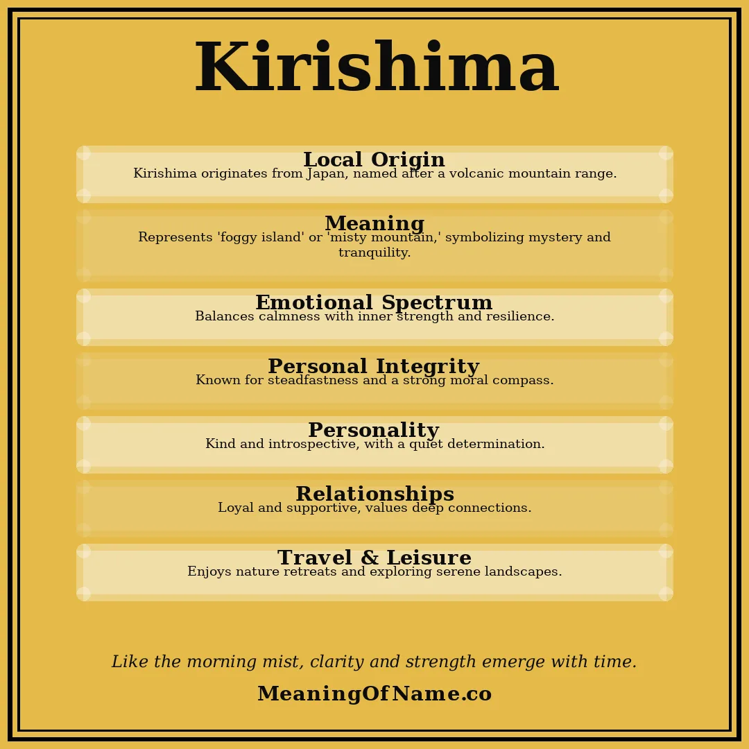 Kirishima name meaning poster