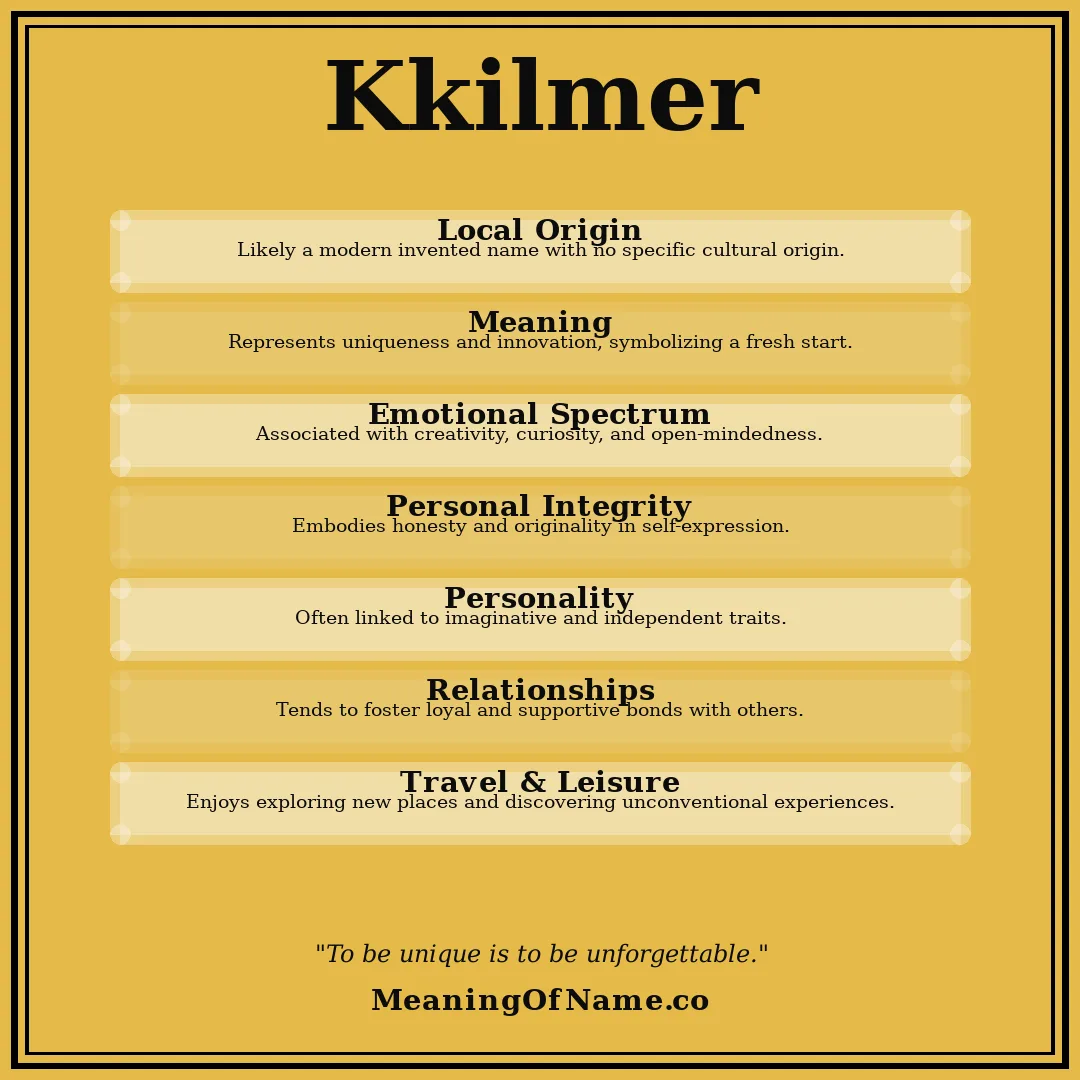 Kkilmer name meaning poster