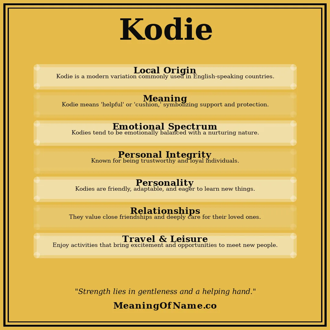 Kodie name meaning poster