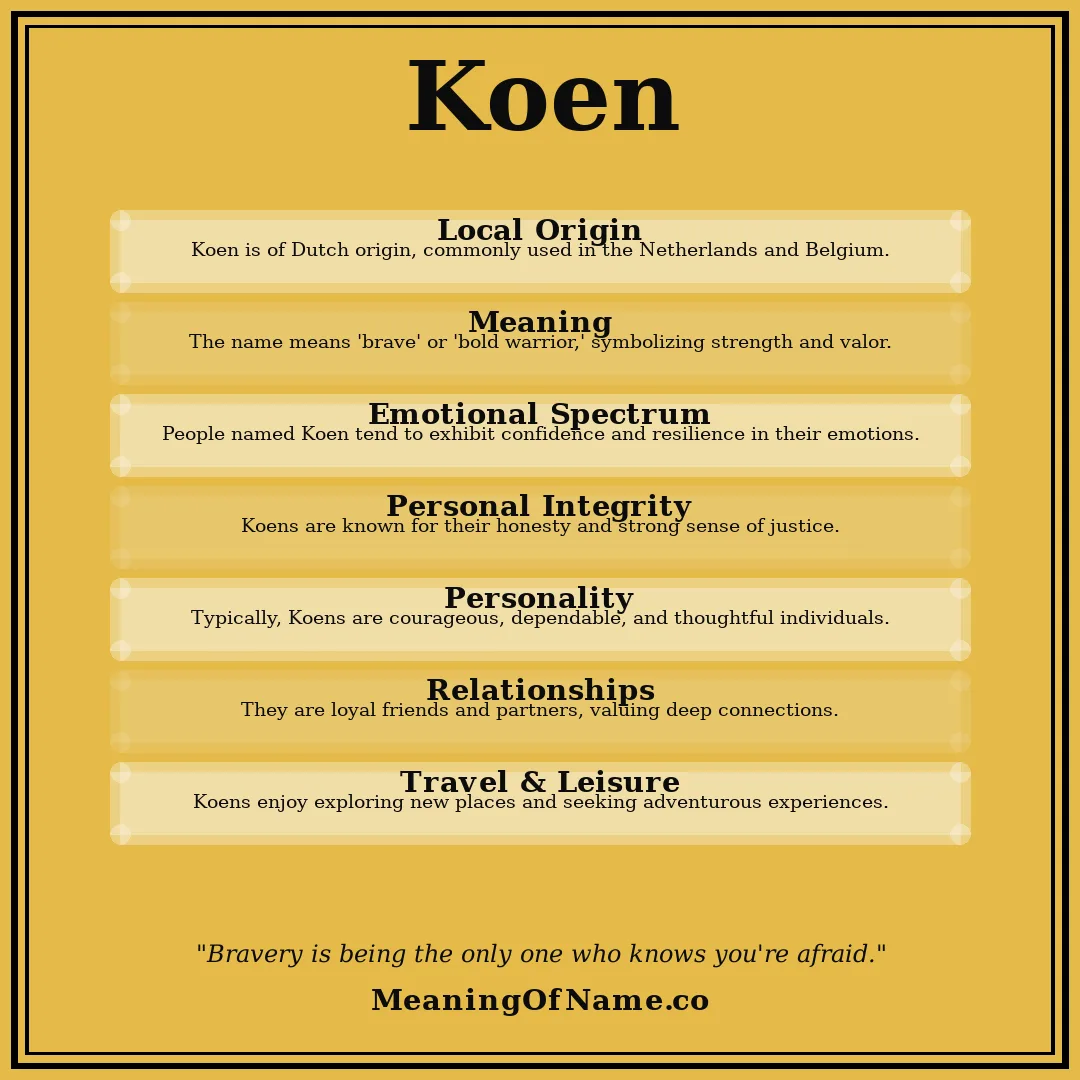 Koen name meaning poster