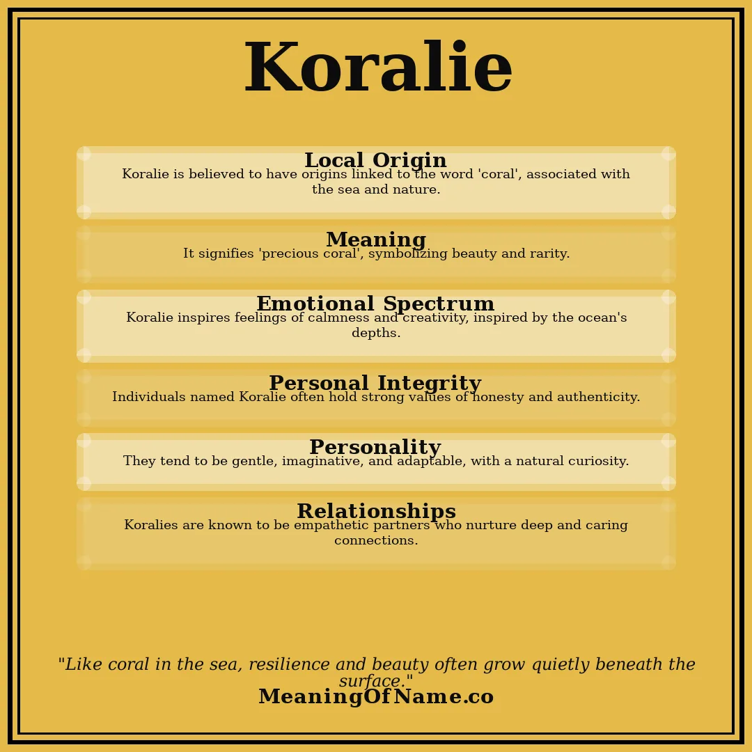 Koralie name meaning poster