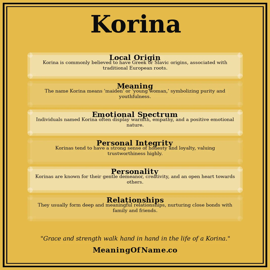 Korina name meaning poster