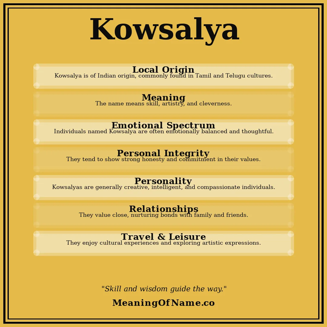 Kowsalya name meaning poster