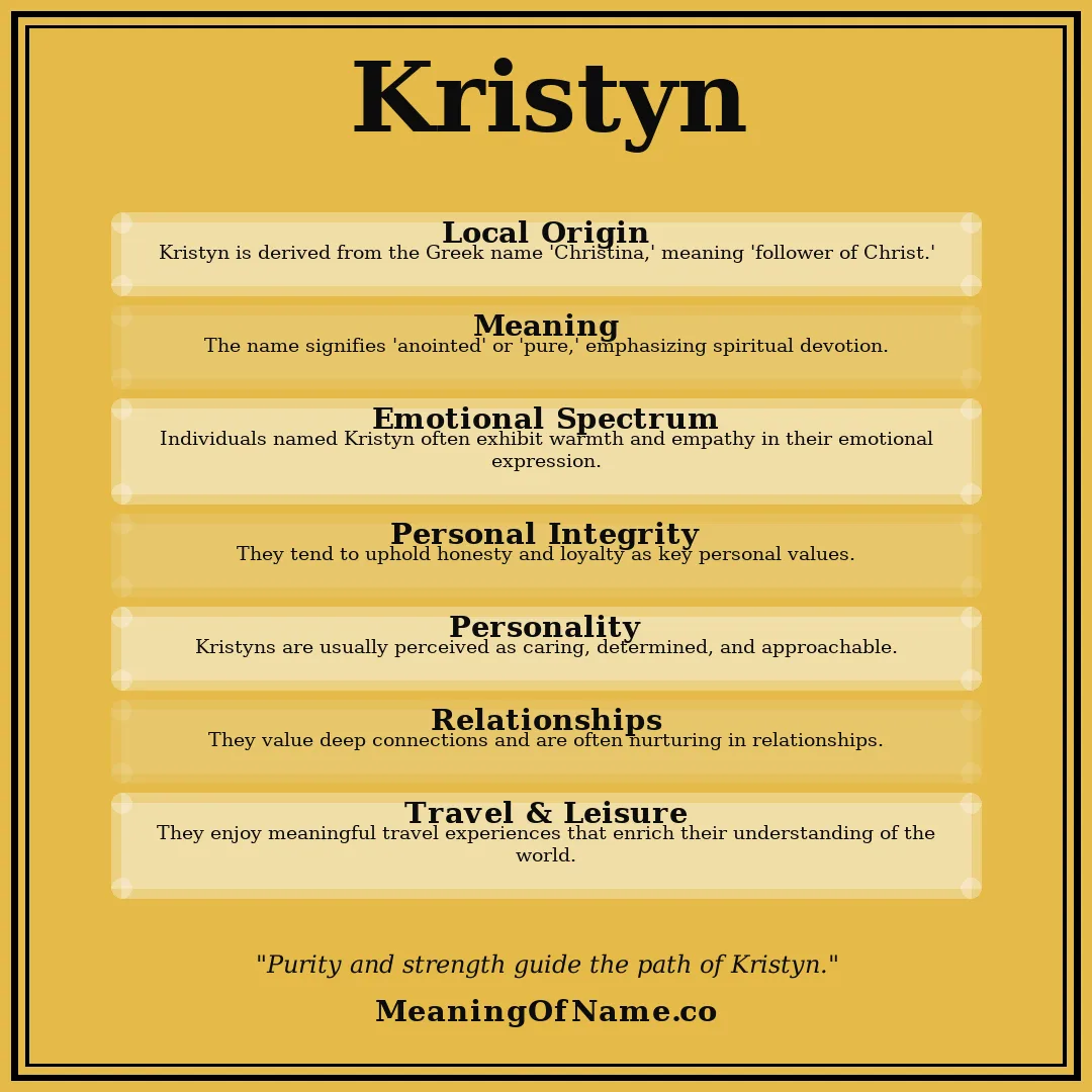 Kristyn name meaning poster