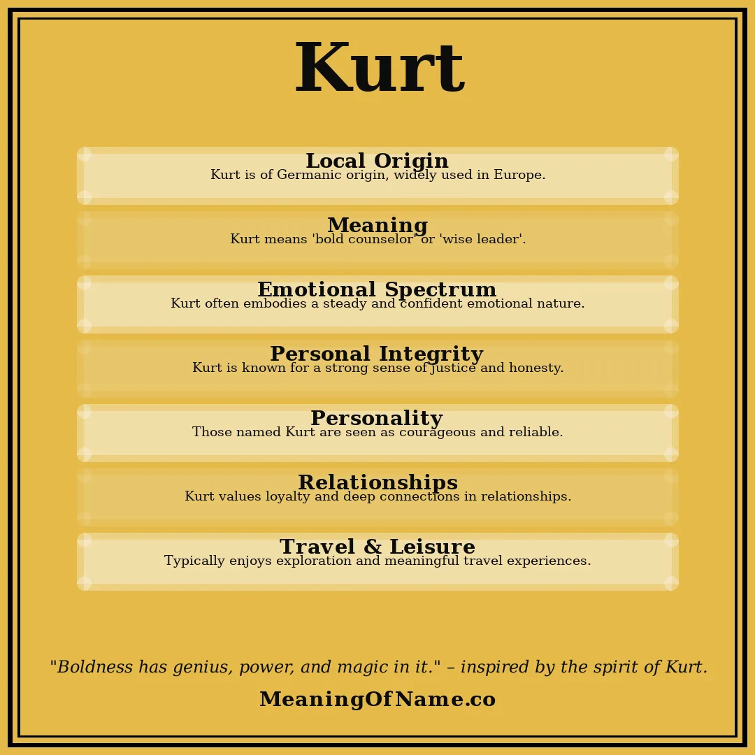 Kurt name meaning poster