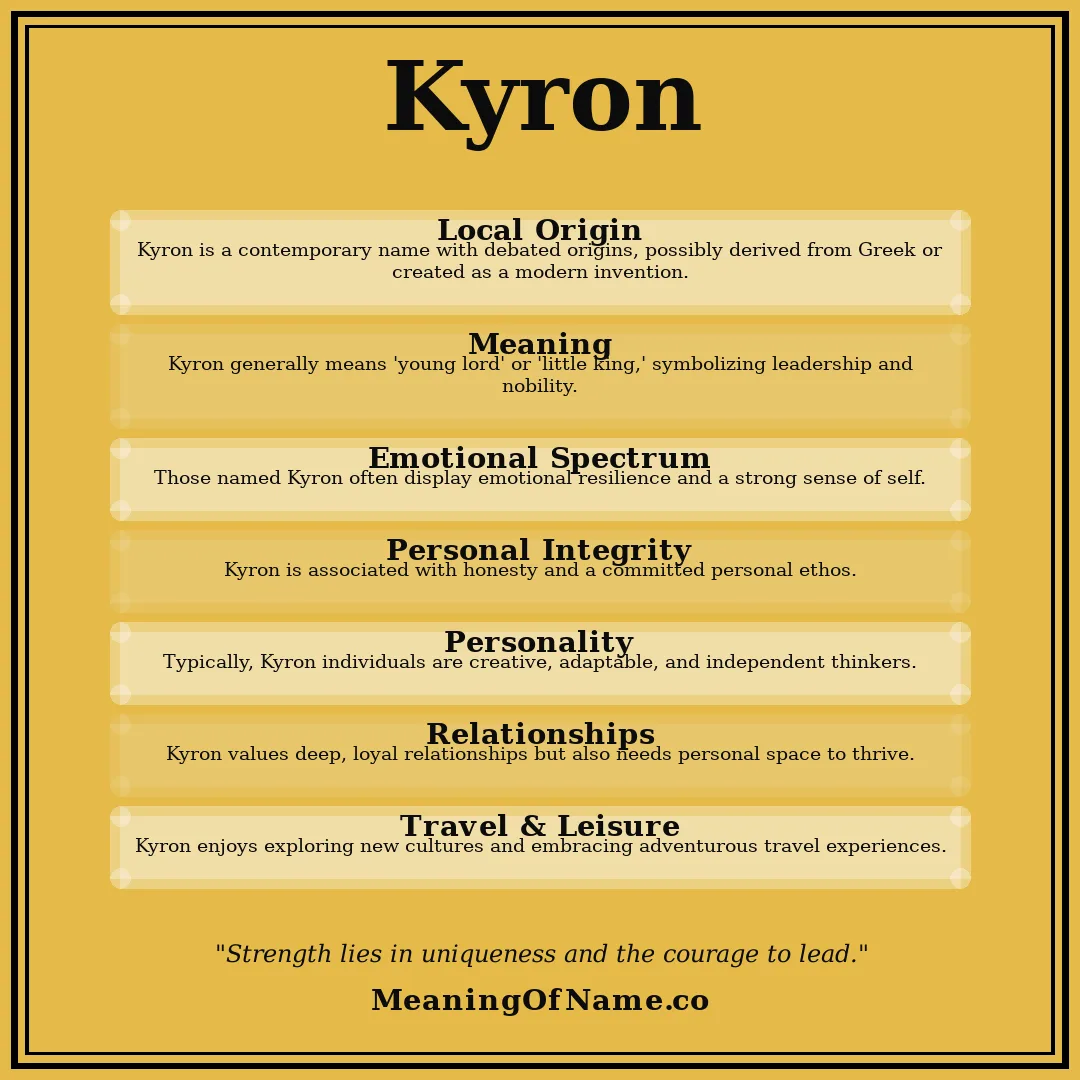 Kyron name meaning poster