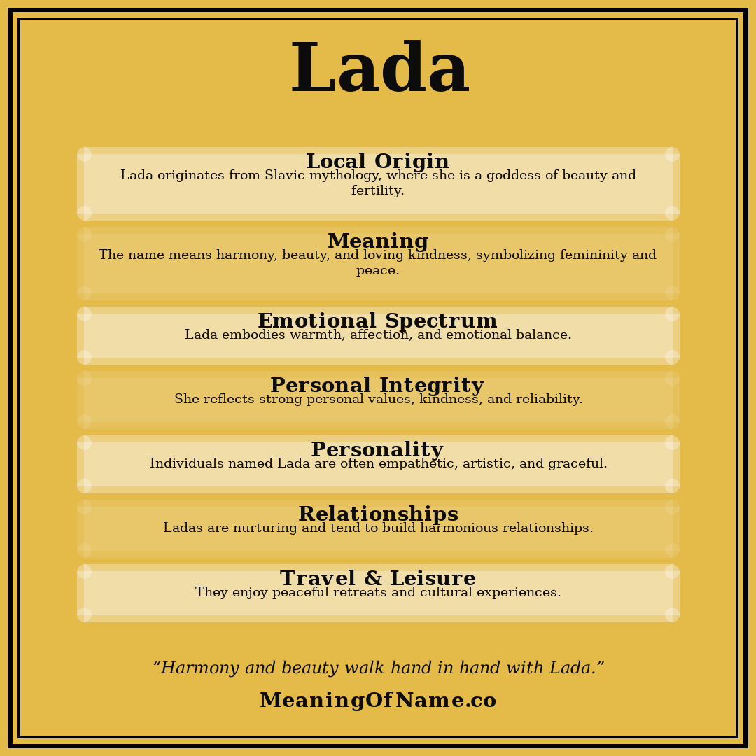 Lada name meaning poster