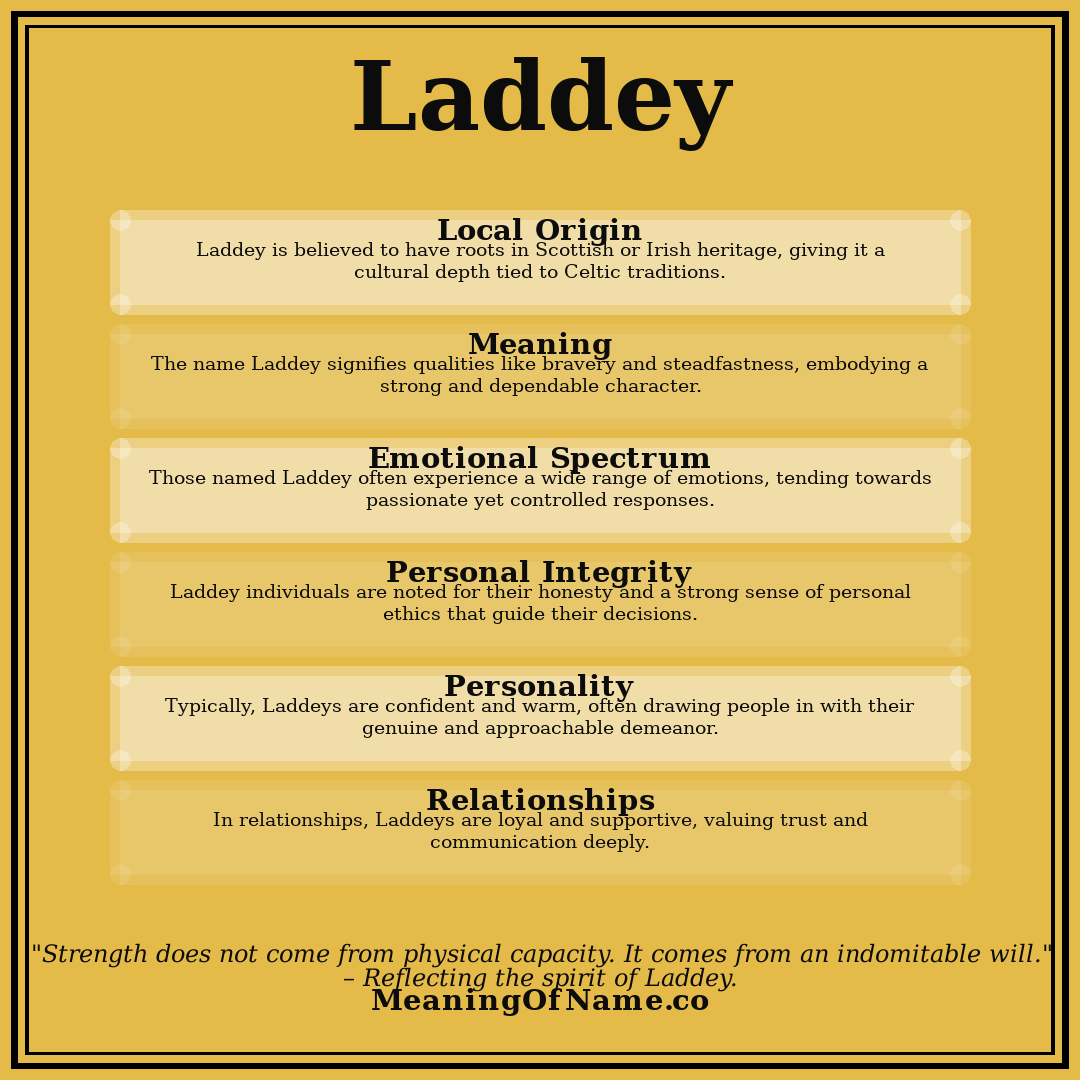 Laddey name meaning poster