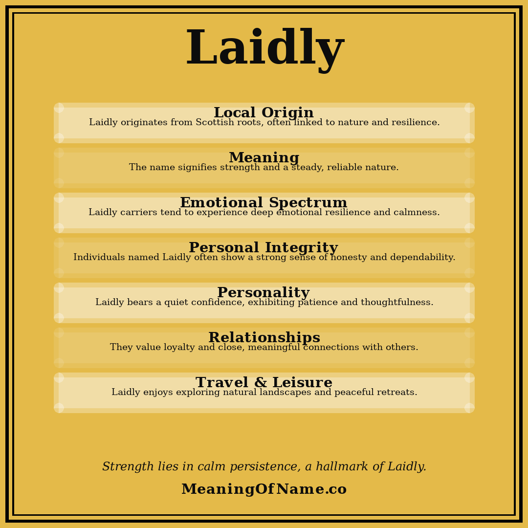 Laidly name meaning poster