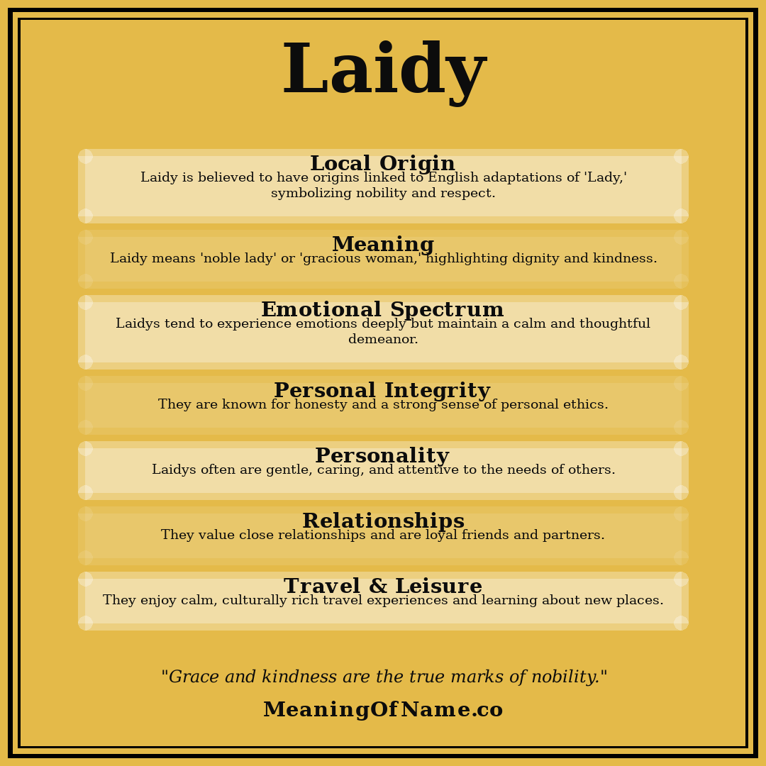 Laidy name meaning poster