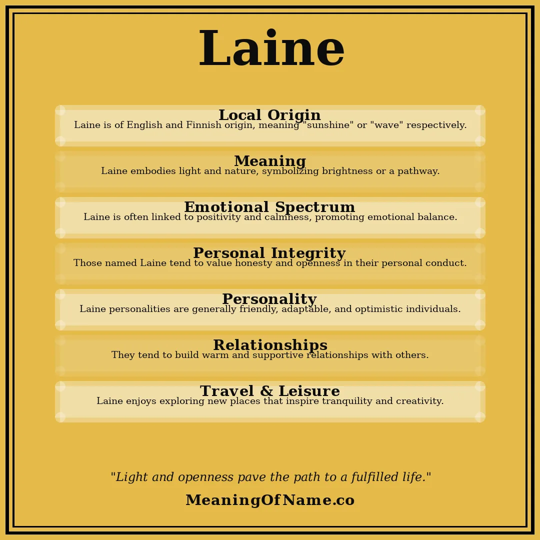 Laine name meaning poster