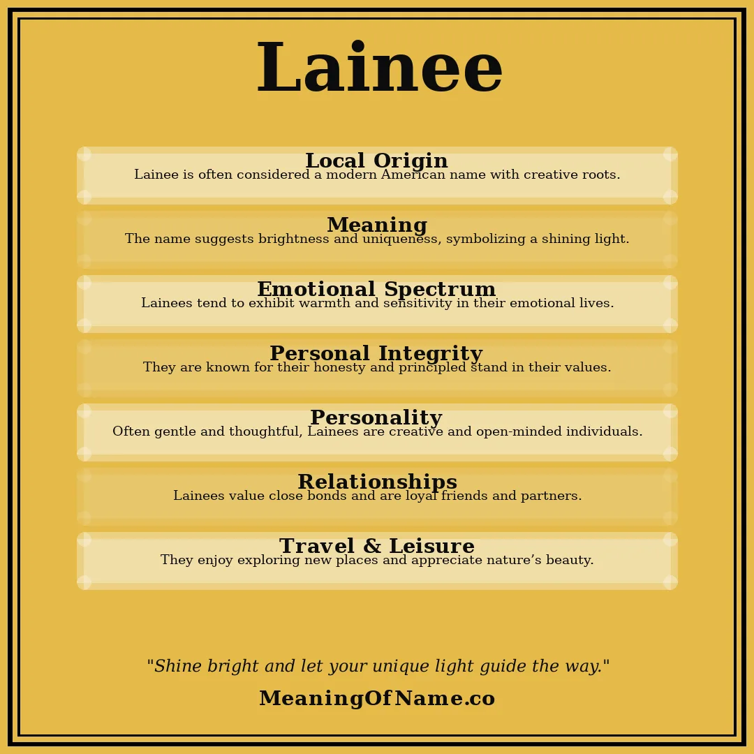 Lainee name meaning poster