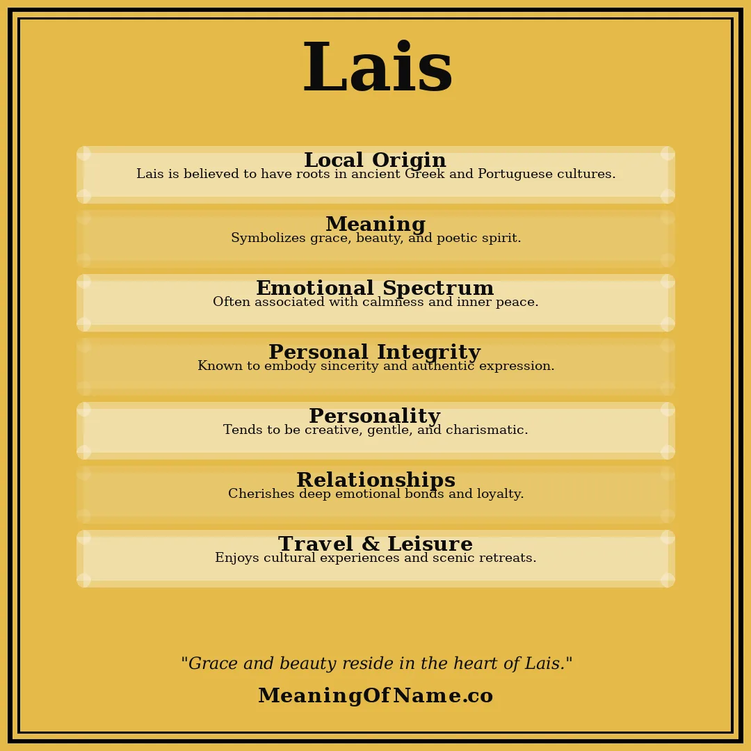 Lais name meaning poster