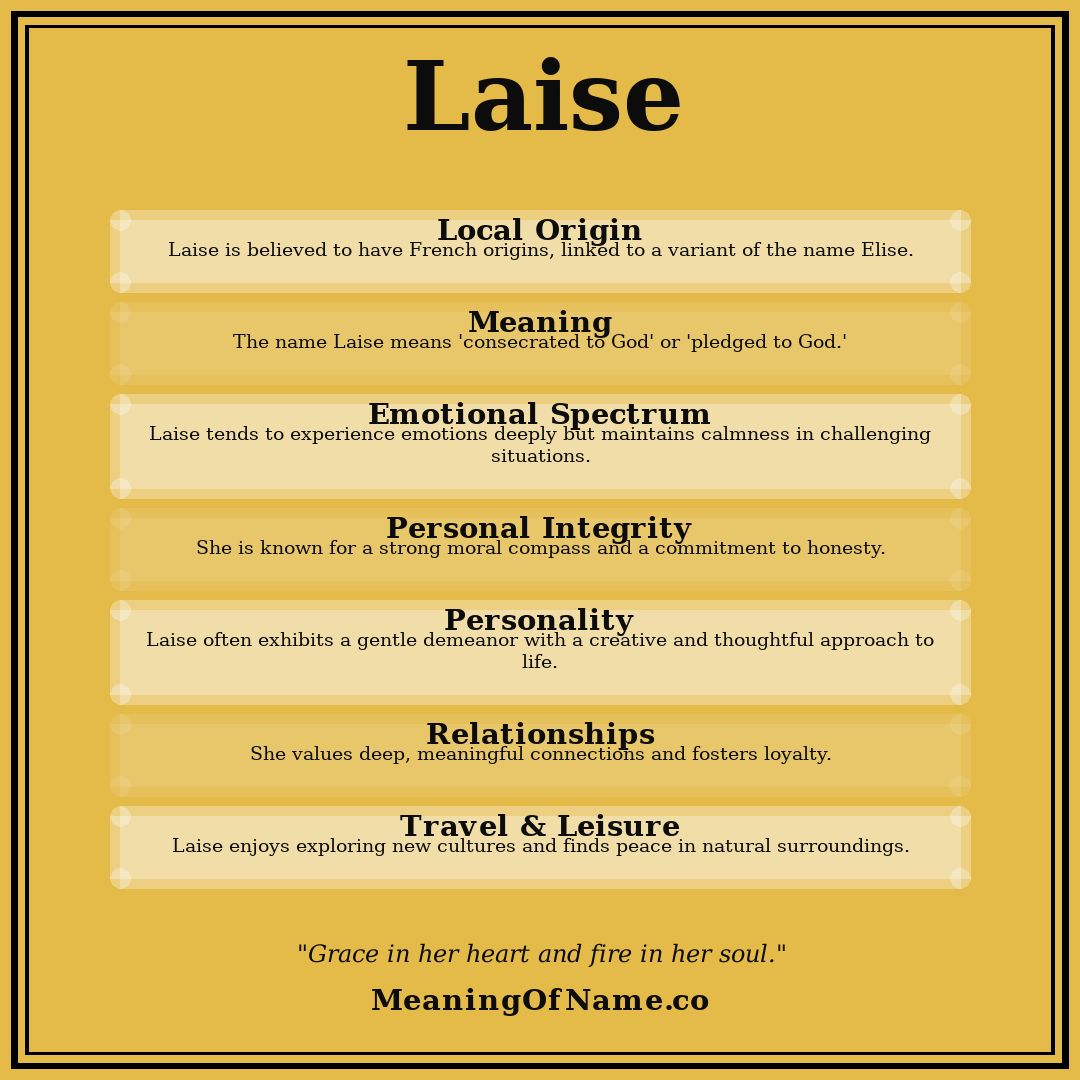 Laise name meaning poster