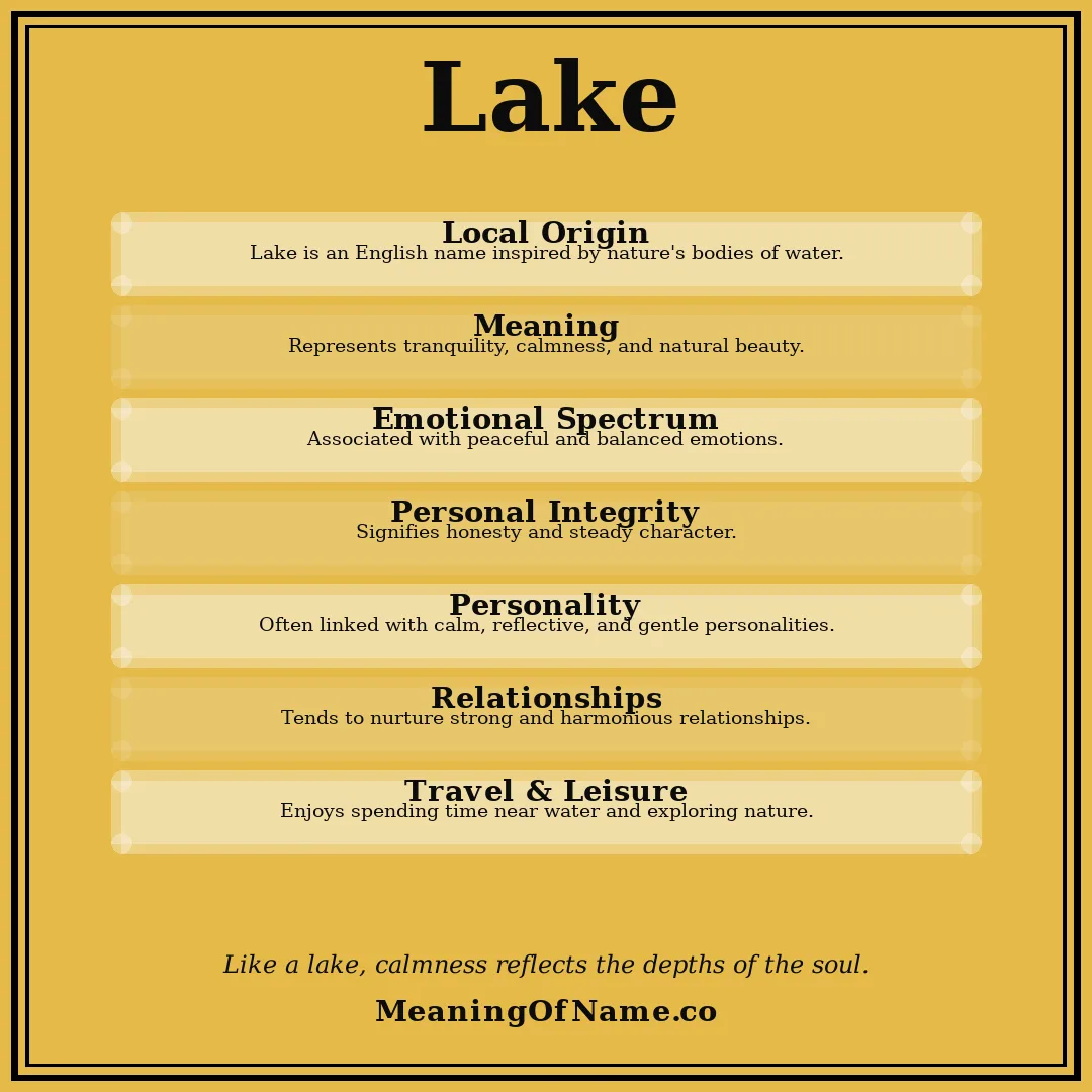 Lake name meaning poster