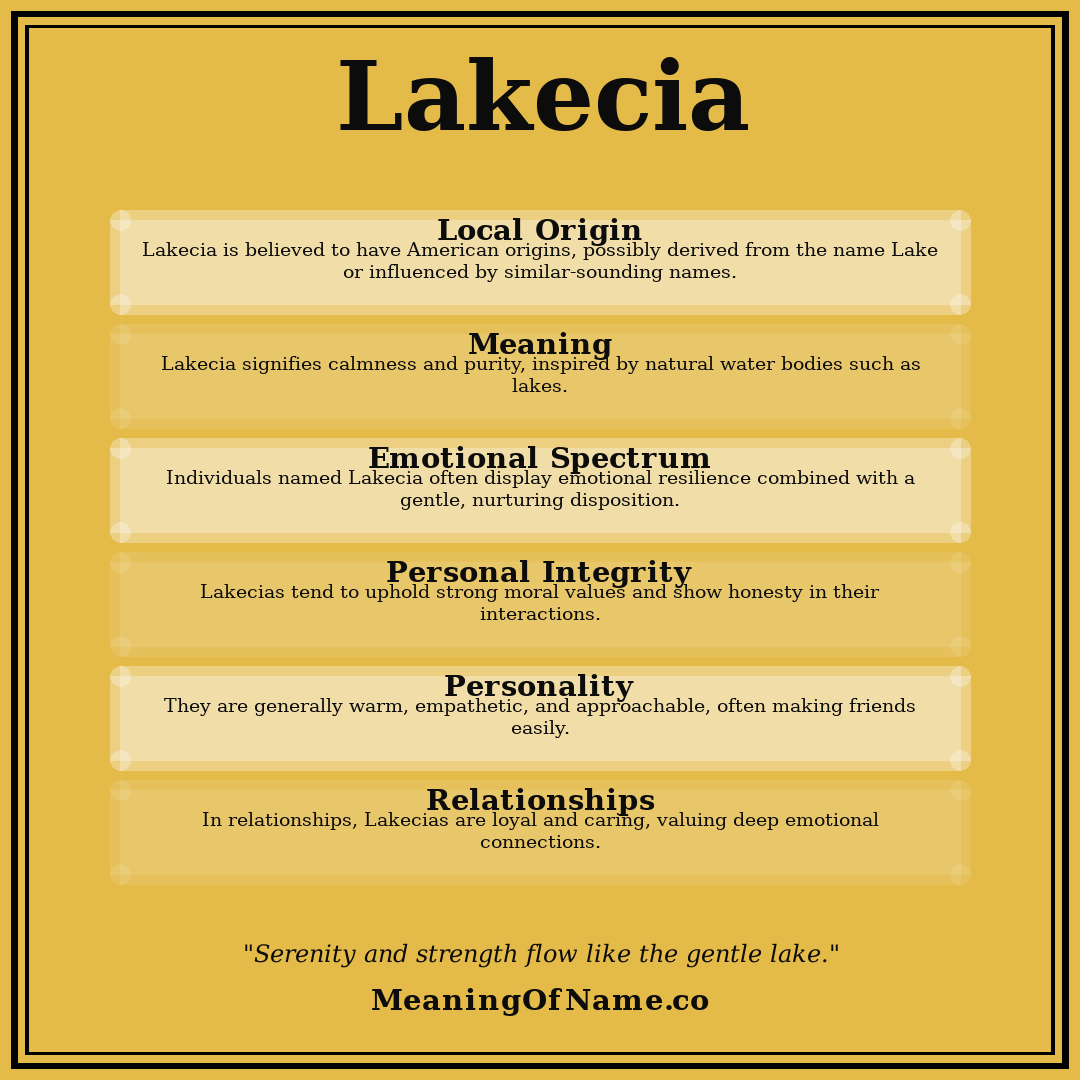 Lakecia name meaning poster