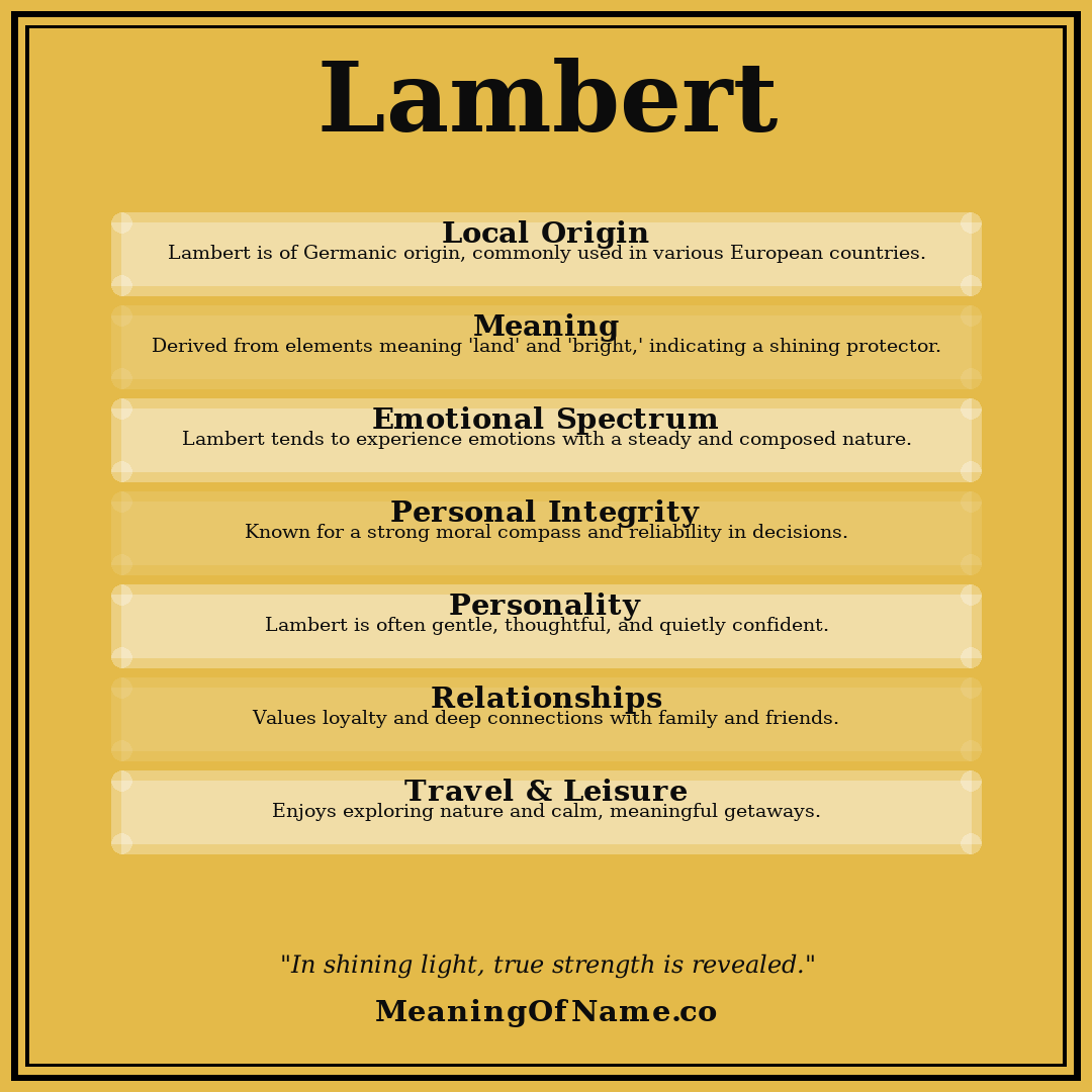 Lambert name meaning poster