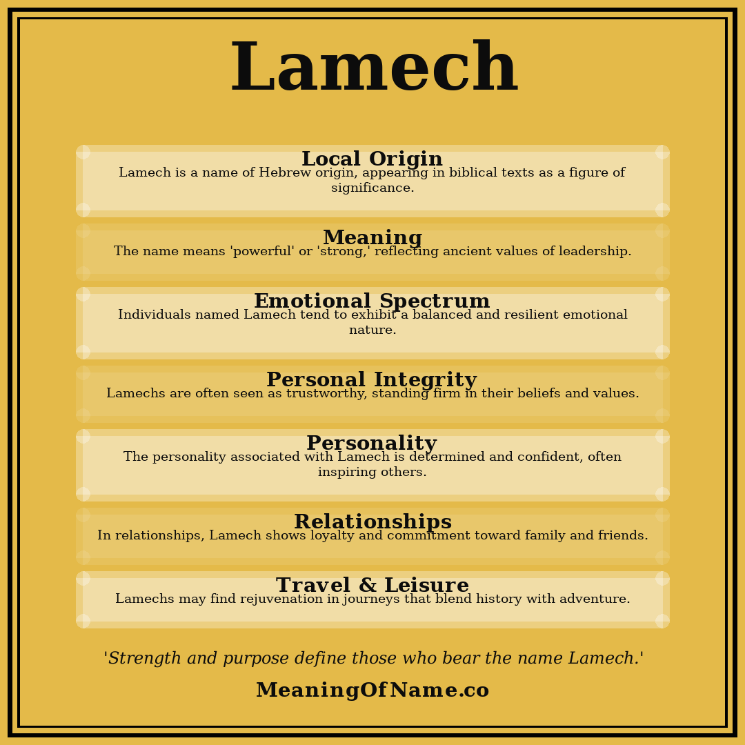 Lamech name meaning poster