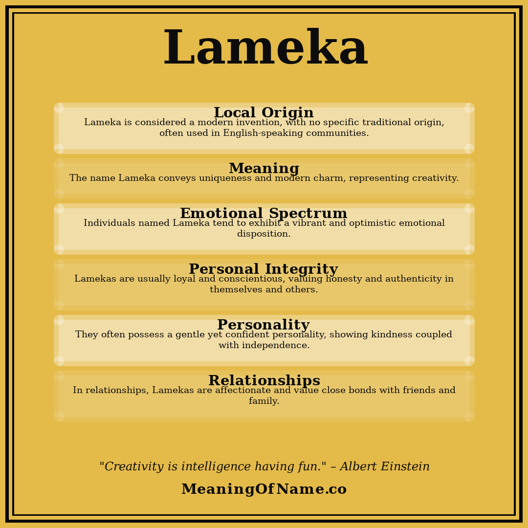 Lameka name meaning poster