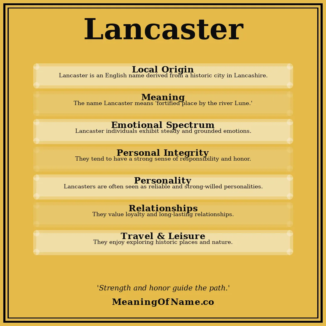 Lancaster name meaning poster