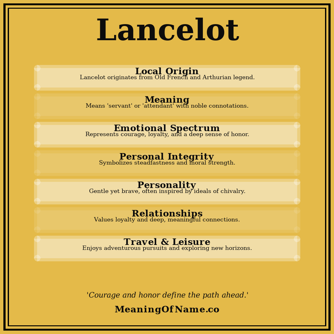 Lancelot name meaning poster
