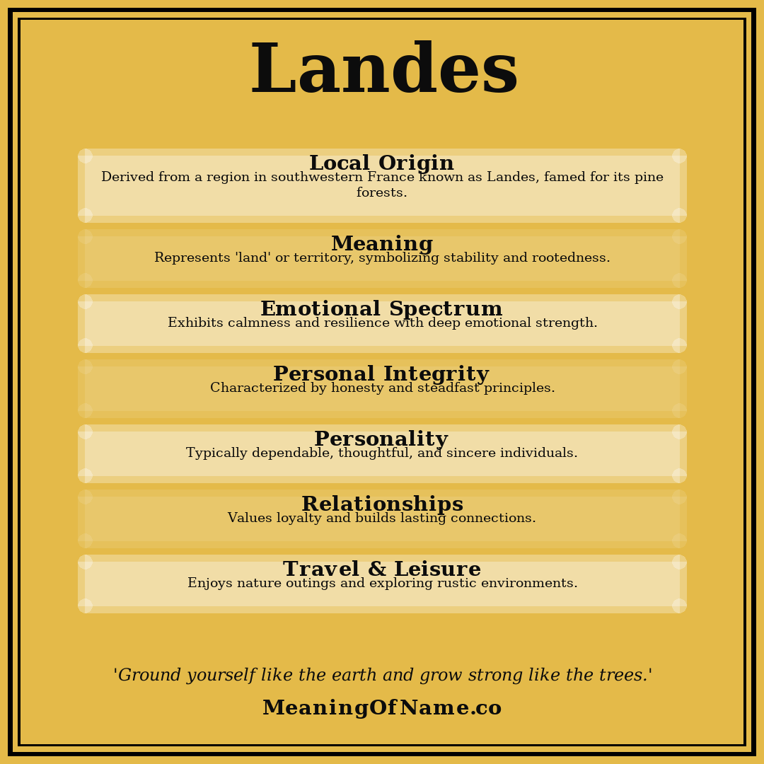 Landes name meaning poster