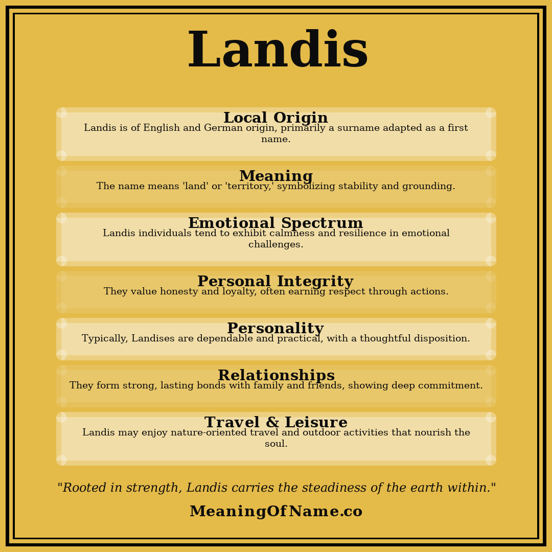 Landis name meaning poster