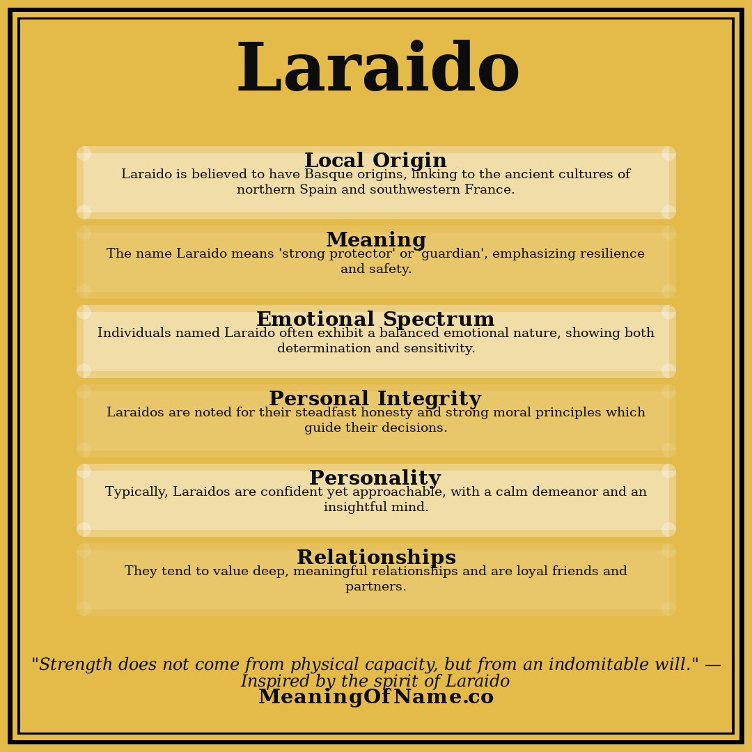 Laraido name meaning poster