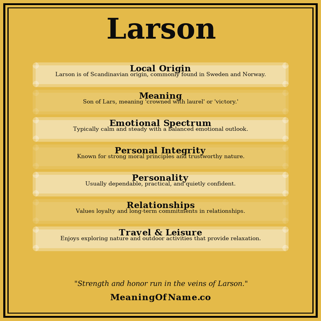 Larson name meaning poster