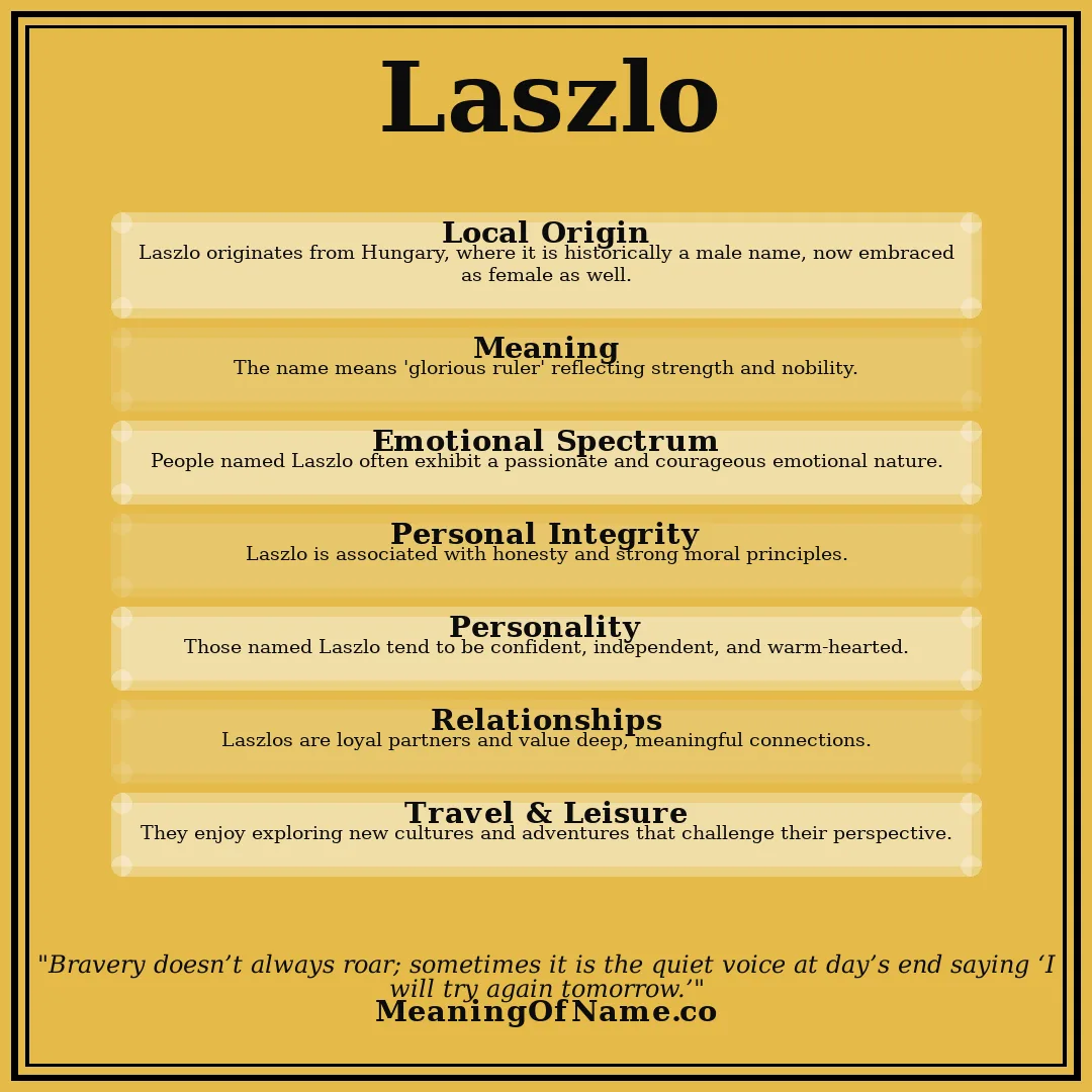 Laszlo name meaning poster