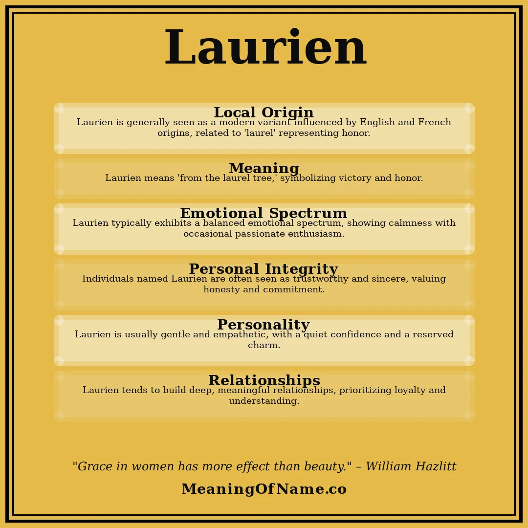Laurien name meaning poster