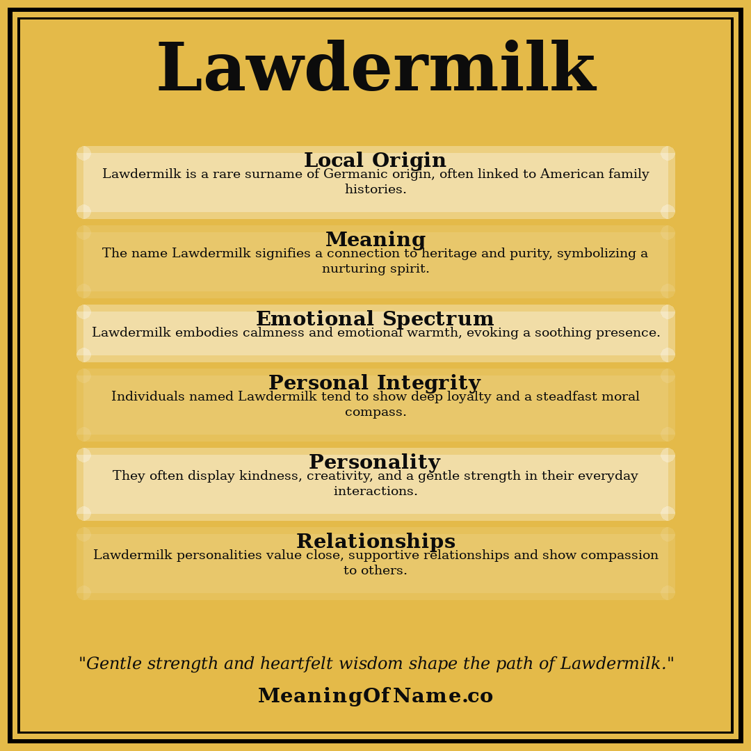 Lawdermilk name meaning poster