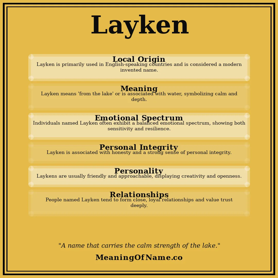 Layken name meaning poster